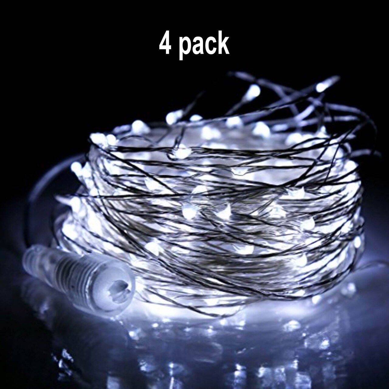 200 LED Plug-In Fairy Lights — Ultra-Flexible Silver Copper Wire, 64ft